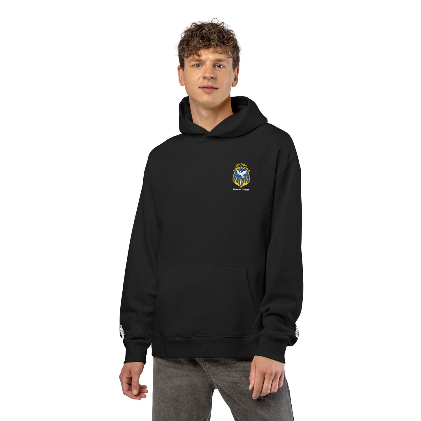"NEVER OUT OF REACH" BLACK SIGNATURE HOODIE