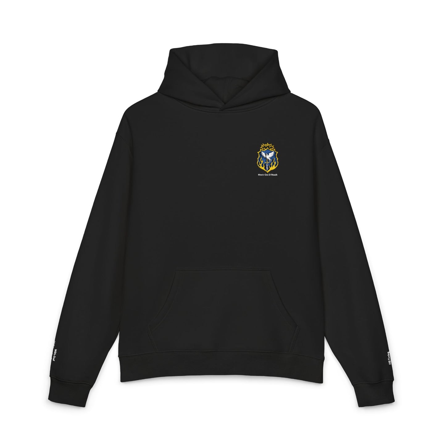 "NEVER OUT OF REACH" BLACK SIGNATURE HOODIE
